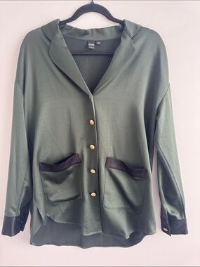Simons IcΓ΄ne Dark Olive Green Blouse